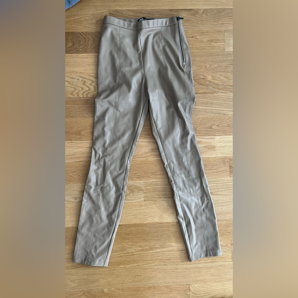 zara leather legging